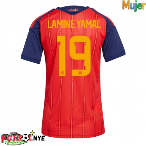 Camiseta España Lamine Yamal #19 Primera Equipación para mujer Mundial 2026 manga corta